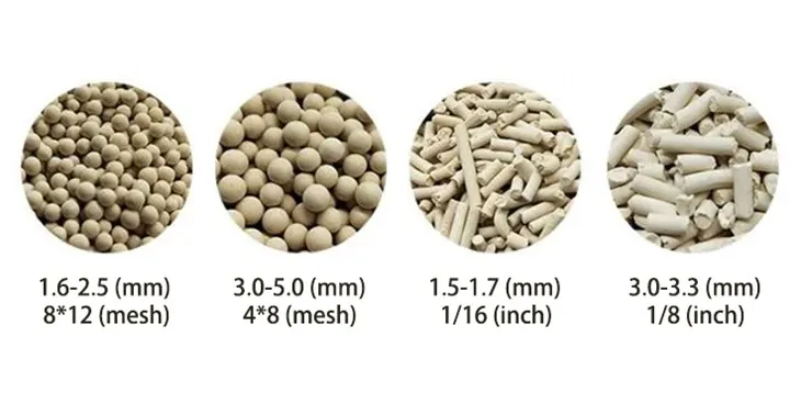 13X molekulárne sito na hlboké sušenie všeobecných priemyselných plynov.